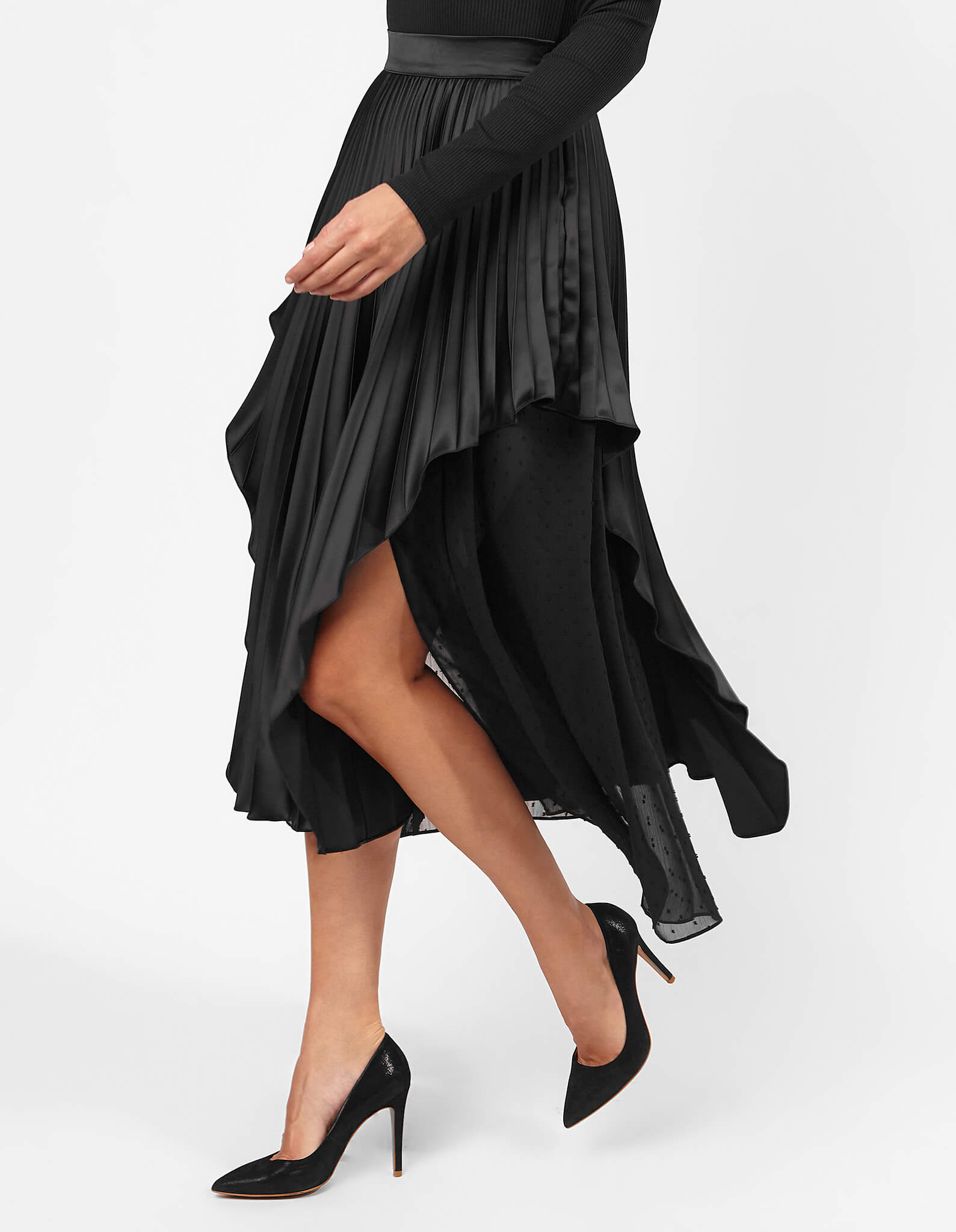 Fusta plisata neagra DAISY